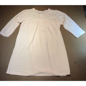 Vintage Miss Elaine Woman’s Nightgown Dress Pink Long Sleeve
